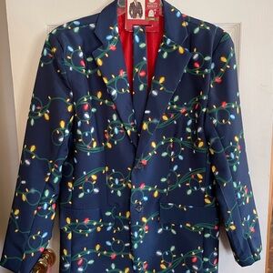 Men’s Festive String Light Christmas Blazer with matching tie - never worn